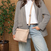 Leather Shoulder Bag Beige Zarita