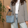 Leather Shoulder Bag Sky Blue Zarita