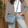Leather Shoulder Bag Sky Blue Zarita