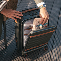 Hand Luggage Suitcase Front Pocket Urban Graphite Zuna