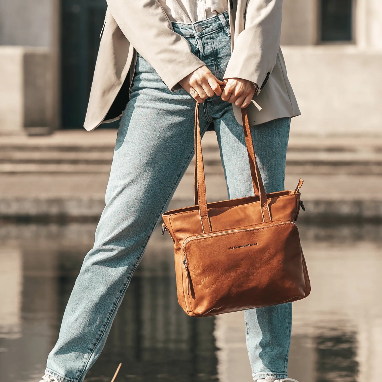 Cabas en Cuir Cognac Alicante