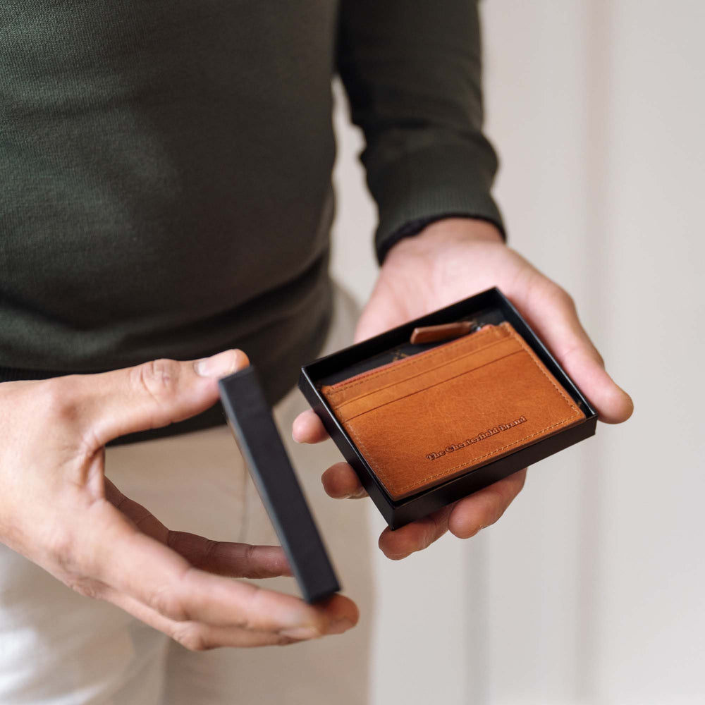 Leather Card Wallet Cognac