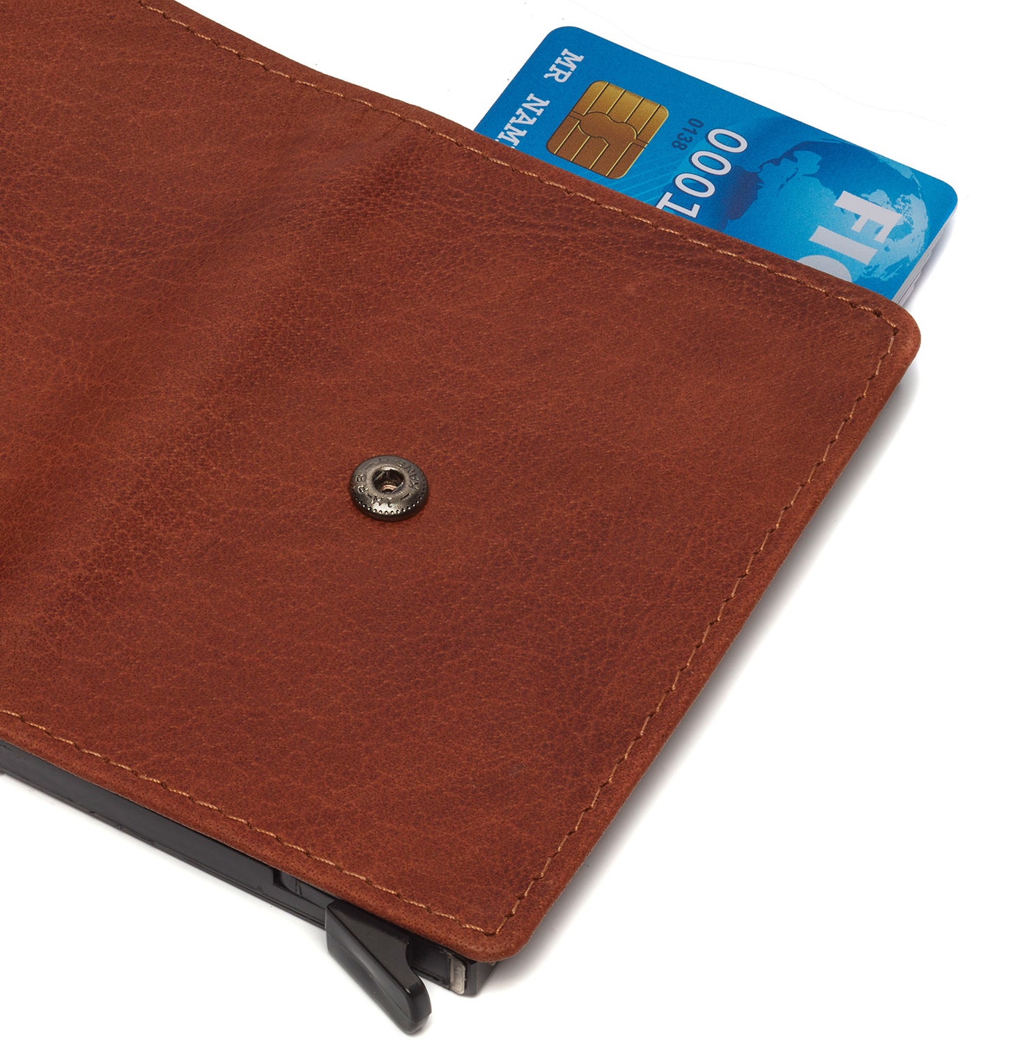 Leather Card Holder Cognac Paris