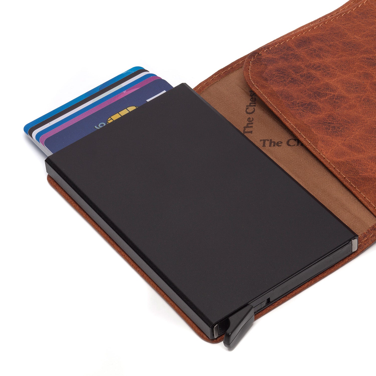 Leather Card Holder Cognac Portland