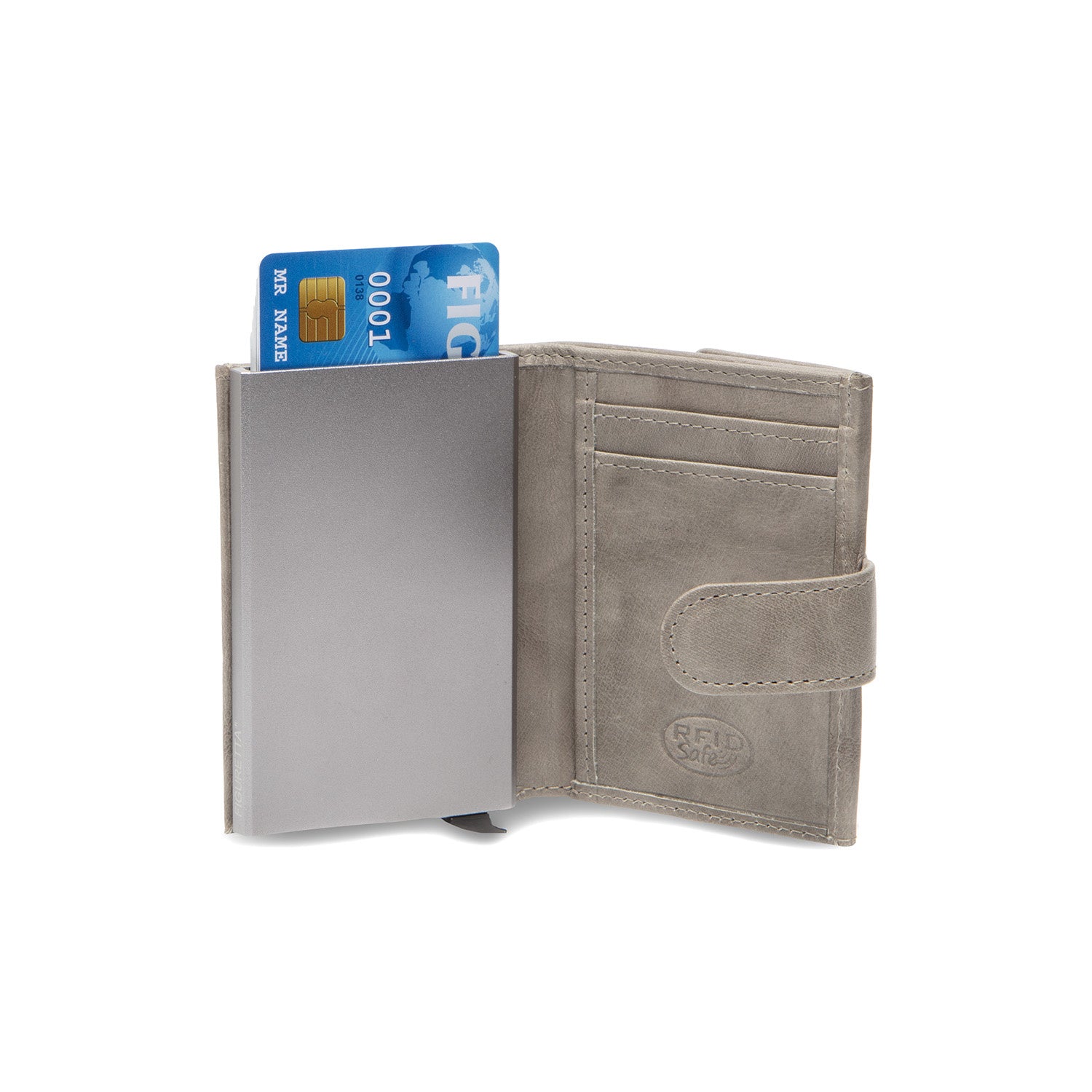 LEATHER CARD HOLDER LIGHT GREY LEATHER CARD HOLDER LIGHT GREY