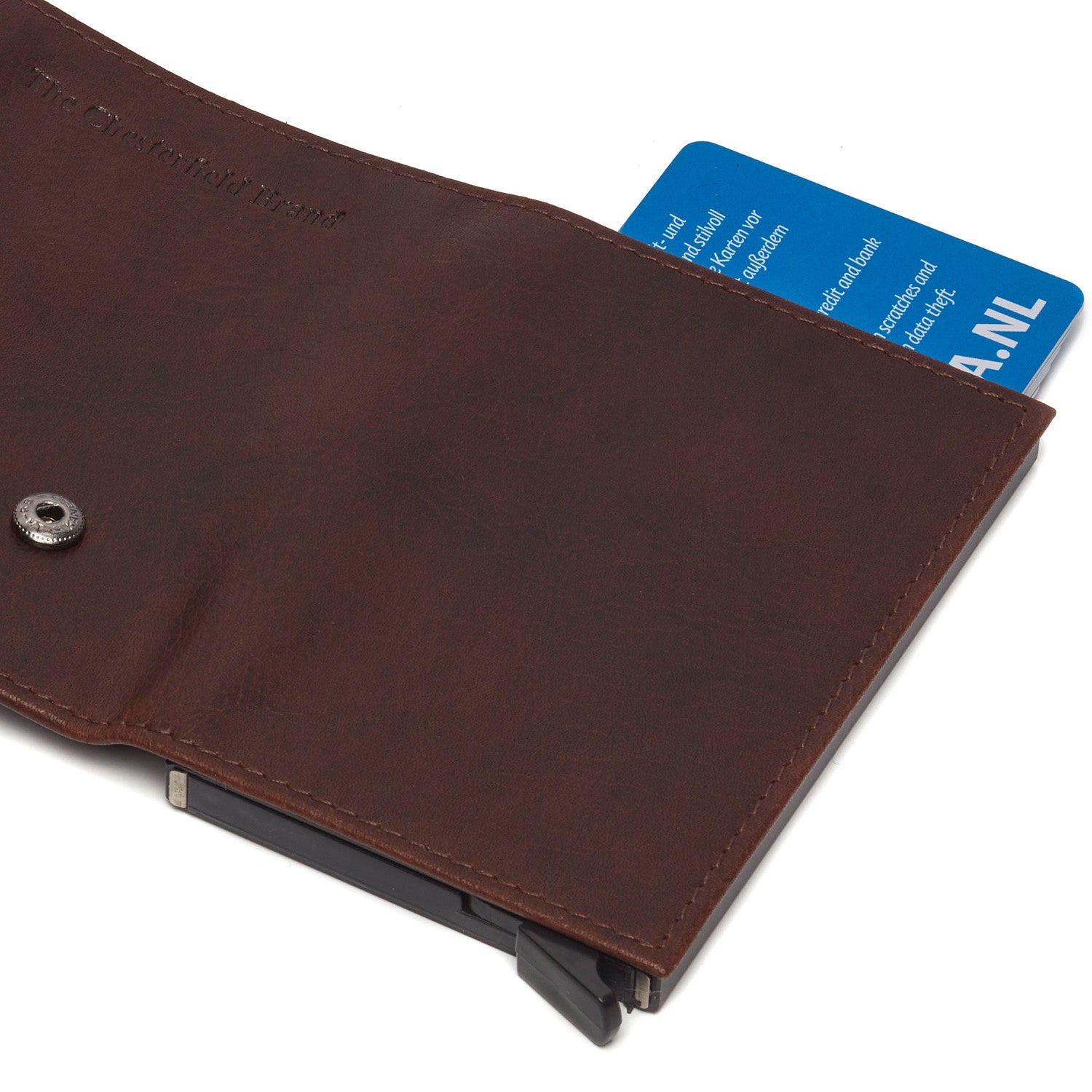 Leather Card Holder Brown Mannheim - Main Image