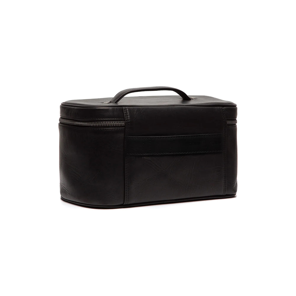 Leder Kulturtasche Schwarz Limone