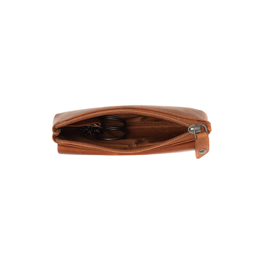 Leather Key Pouch Cognac Violette