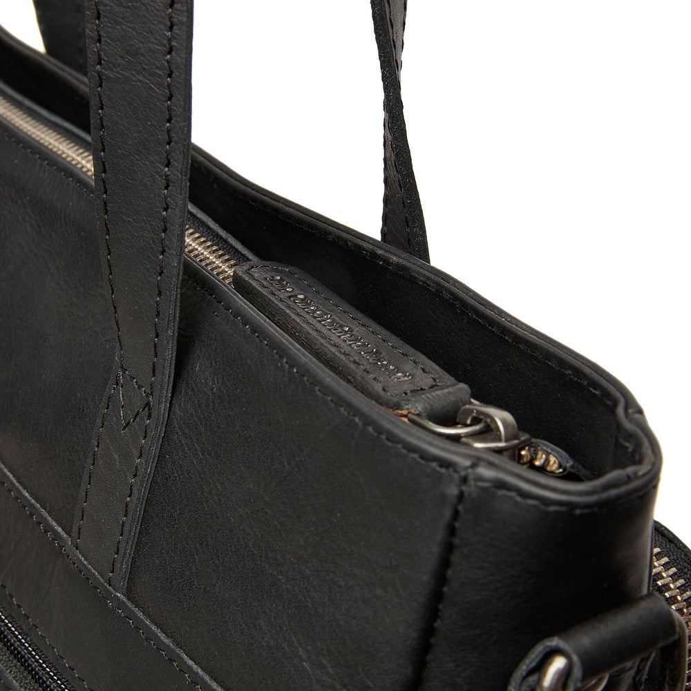 Leather Shoulder Bag Black Alicante
