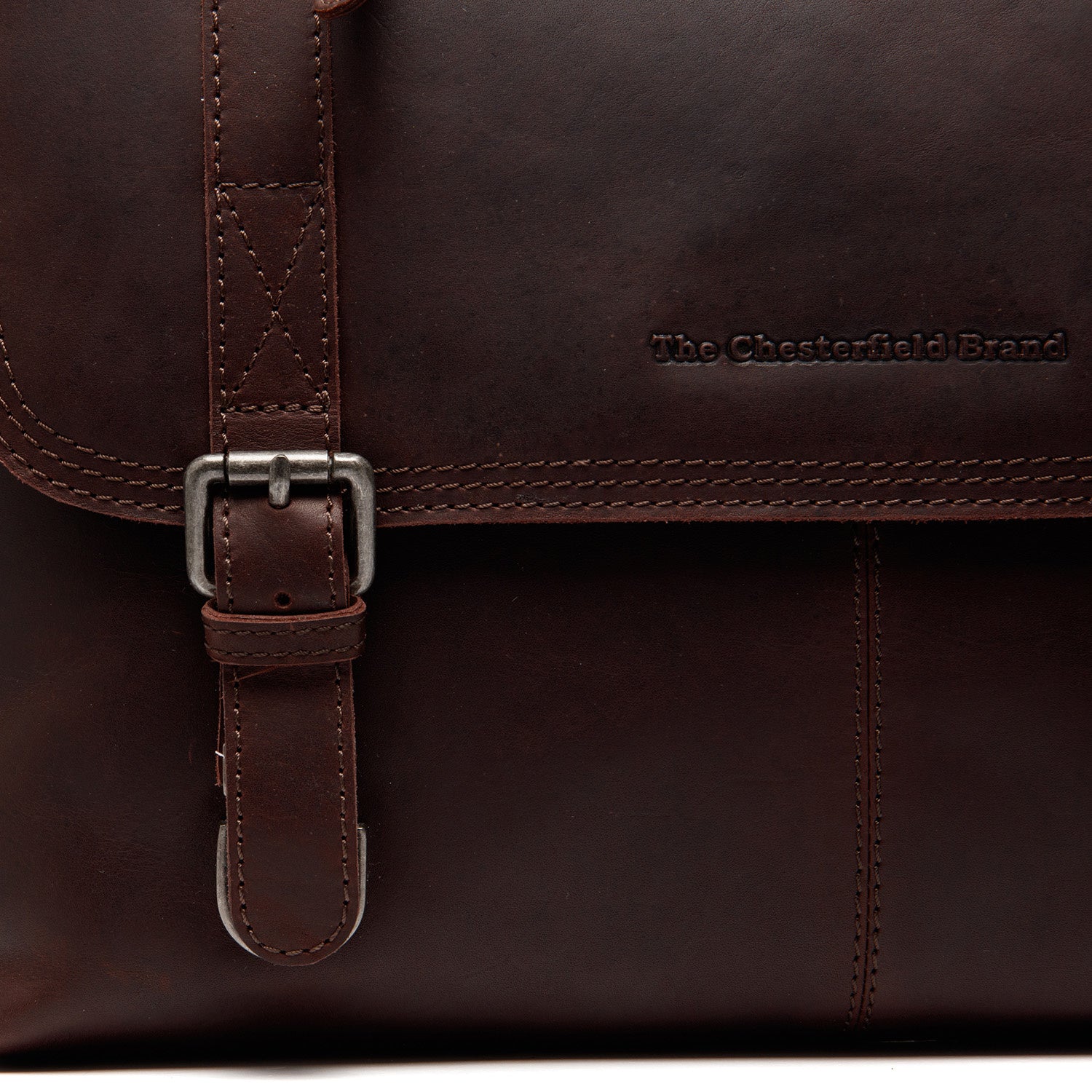 Leather Laptop Bag Brown Veneto