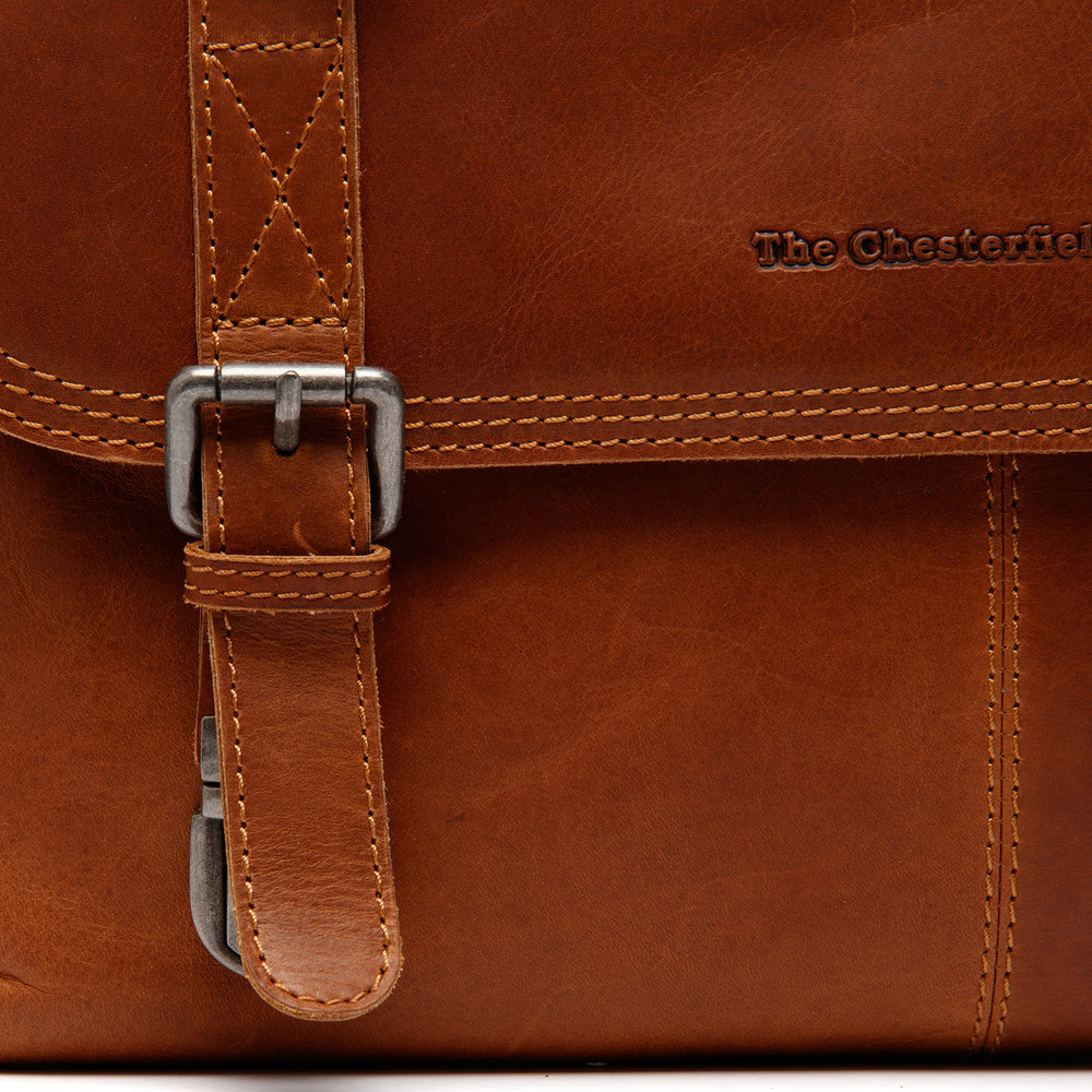 leren laptoptas cognac veneto