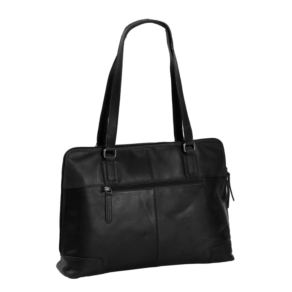 Leather Shoulder Bag Black Flint