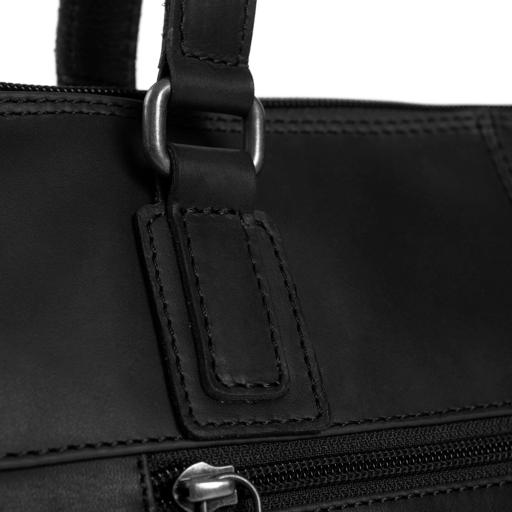 Leather Shoulder Bag Black Flint