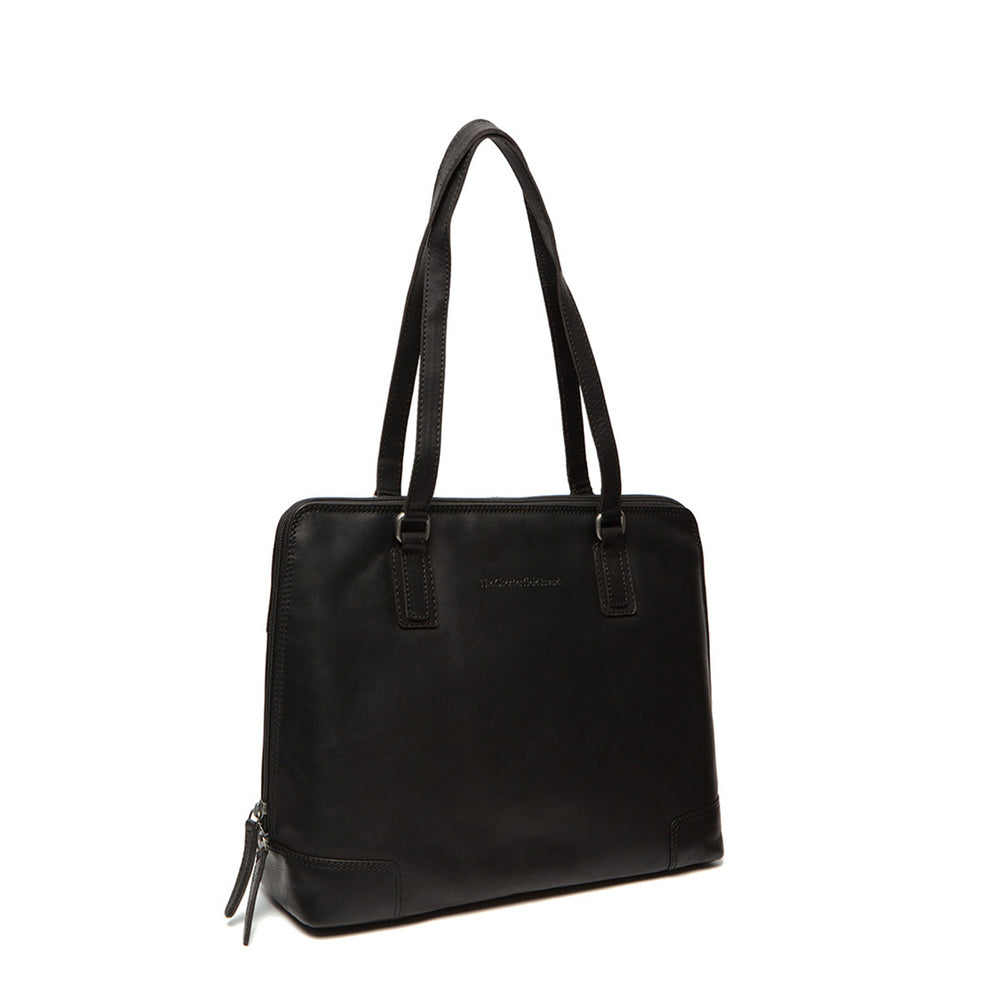 Leather Shoulder Bag Black Flint