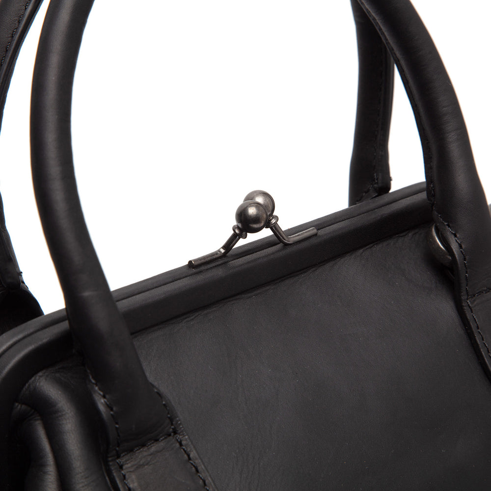 Leather Shoulder Bag Black Chili