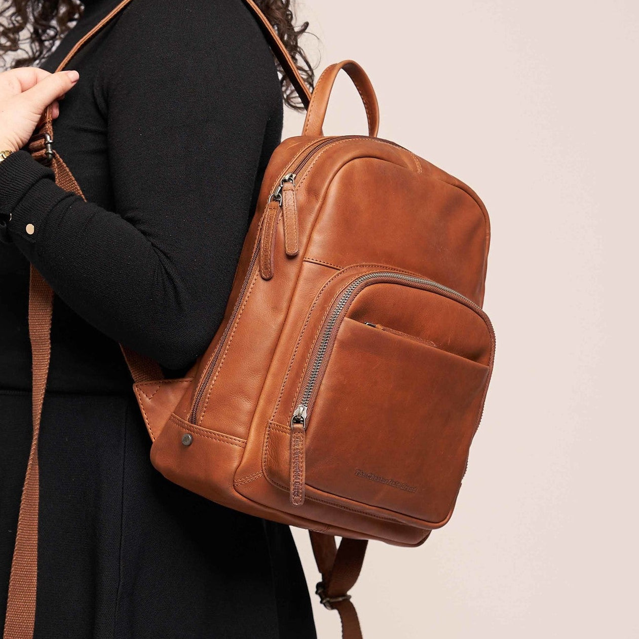 Leather Backpack Cognac Santana