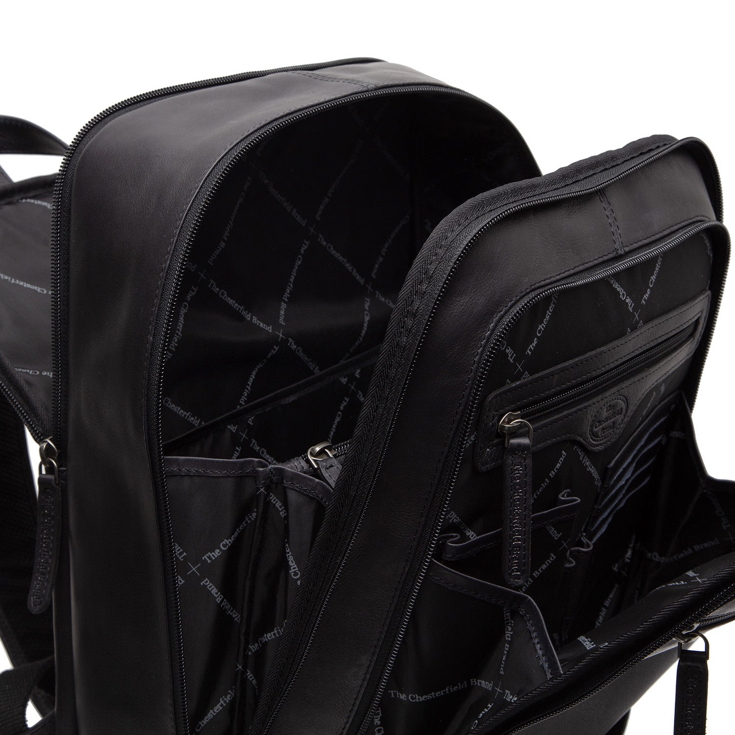 Leather Laptop Backpack Black Detroit