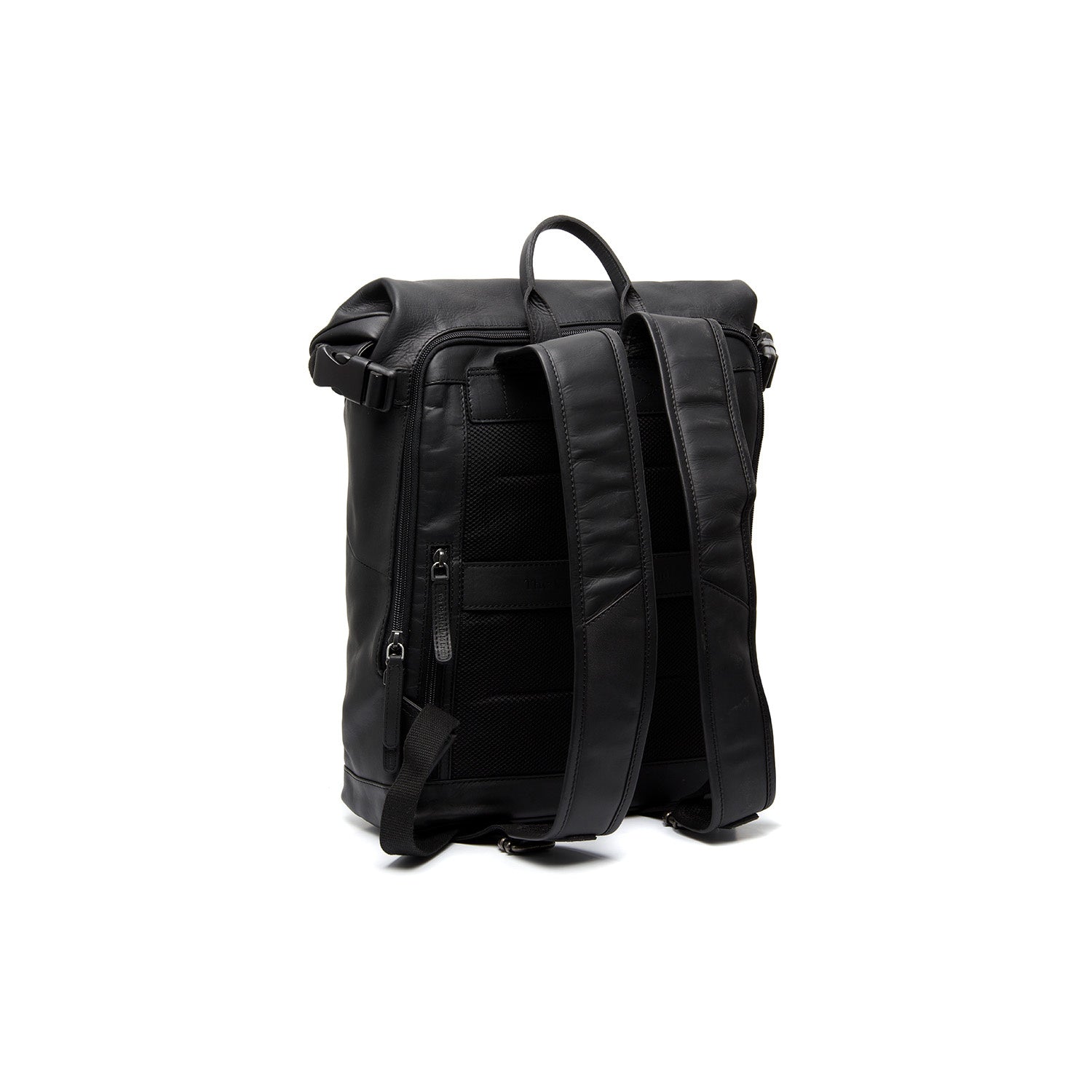 black leather roll top backpack Leather Roll-top Backpack Black Mazara