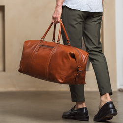 Sac de Voyage en Cuir Cognac Cavoli