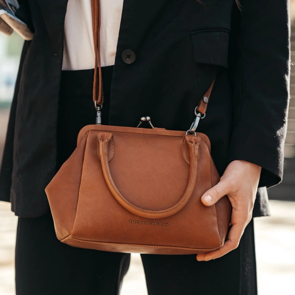Leather Shoulder Bag Cognac Chili