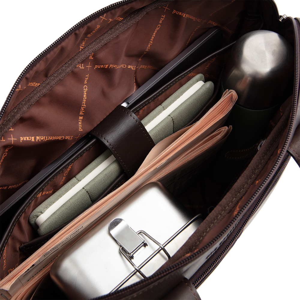 Leder Laptoptasche Braun Calvi