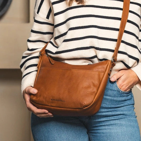 Leather Schoulder bag Cognac Henderson