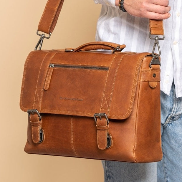 leren laptoptas cognac imperia