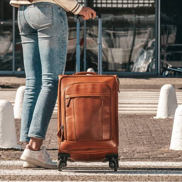 Leather trolley case Cognac Key Largo