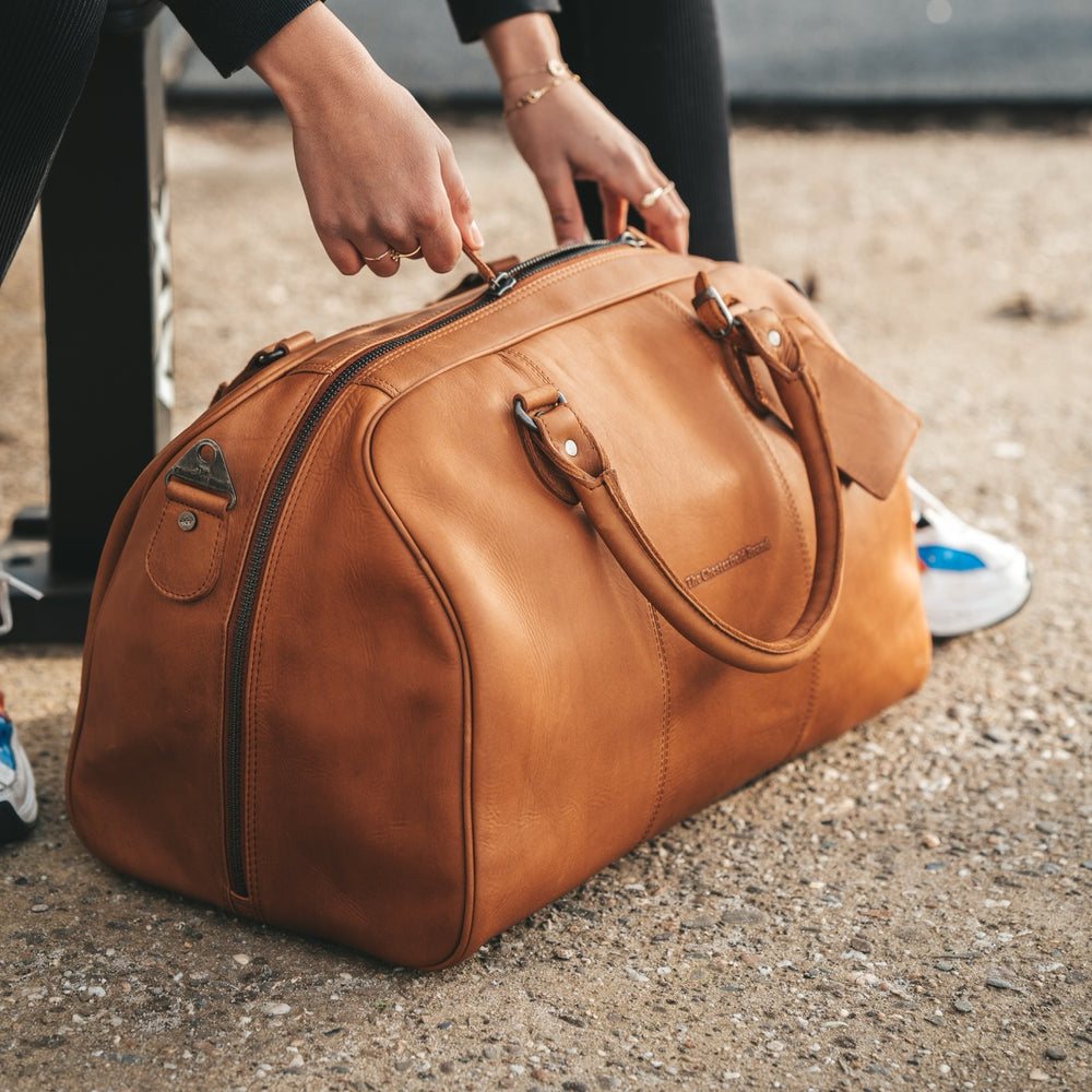 Leather Weekender Bag Cognac Liam