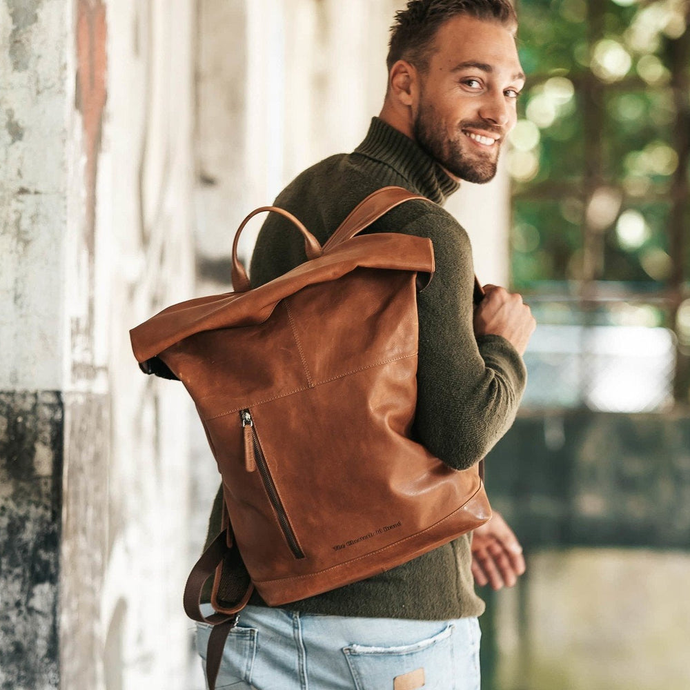 Leather Backpack Cognac Liverpool