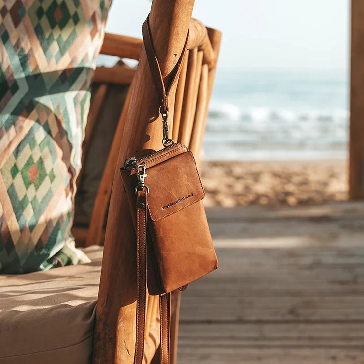 Leather Phone Pouch Cognac Malaga