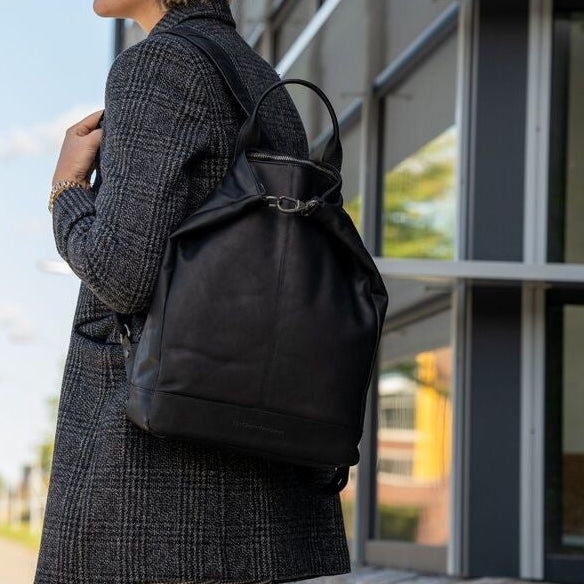 Leather Backpack Black Manchester