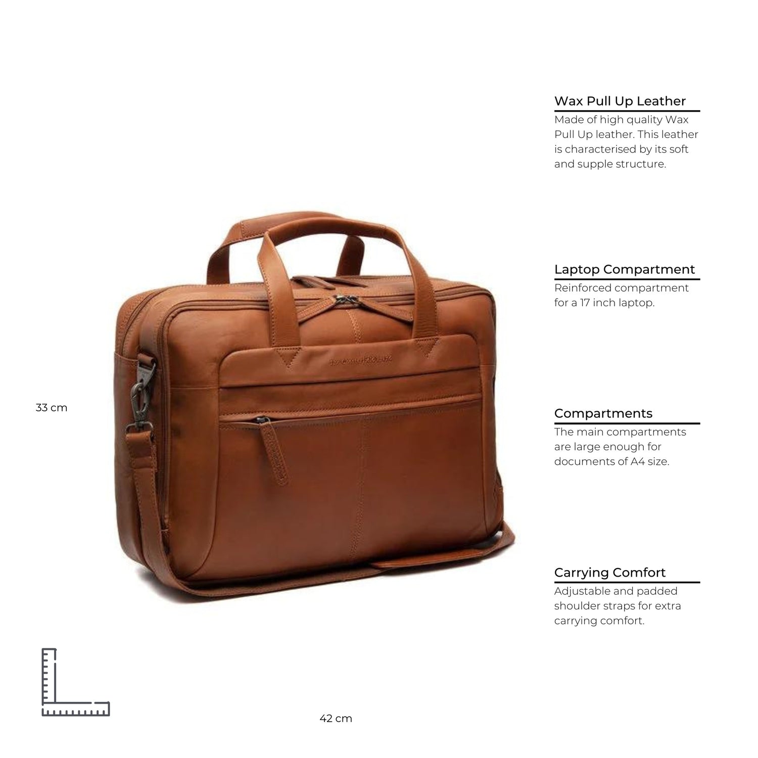 Leder Laptoptasche Cognac Ryan