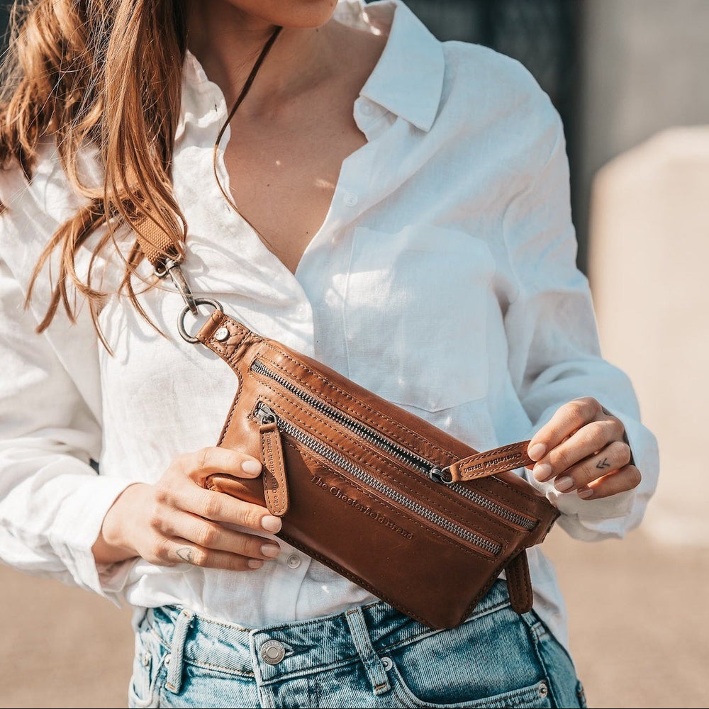 Leather Waist Pack Cognac Toronto