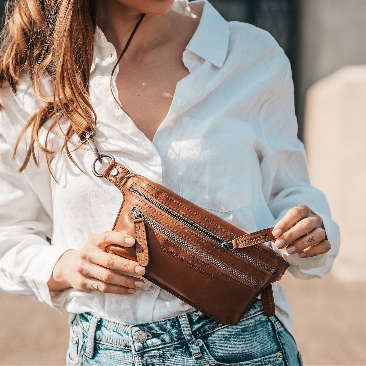 Leather Waist Pack Cognac Toronto