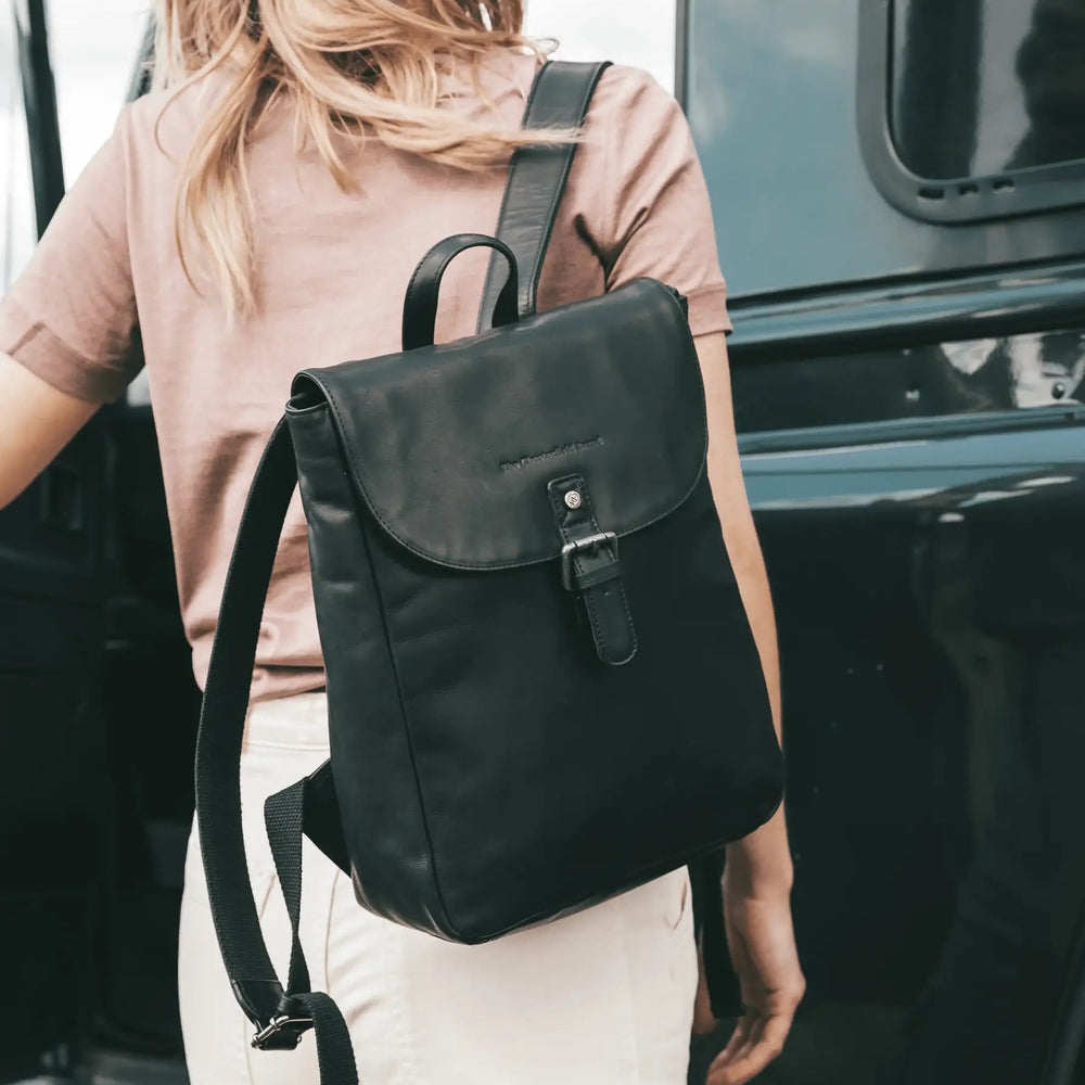 Leather Backpack Black Vermont