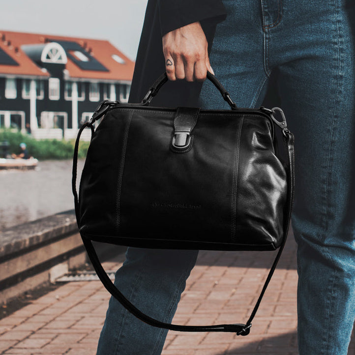 Leather Handbag Black Shaun